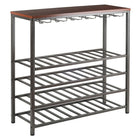 Winsome Michelle Wine Rack with Glass Hanger, Antique Bronze Finish, (87438)-Wine Rack