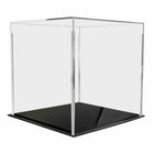 Eddie's 8" Square Acrylic Display Box - Clear/Black-Display Box with Black Base
