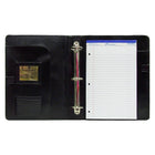 Ashlin Lucca Executive Elegant 3 Ring Binder, 2", Black-ID Display Pocket - 1