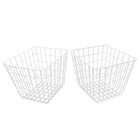 Cathay Importers Wire Square Basket, 11" W x 10" D x 9" H, White, 2 Pack-9"H x11"W x10"D