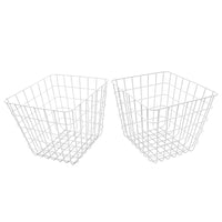 Cathay Importers Wire Square Basket, 11" W x 10" D x 9" H, White, 2 Pack-9"H x11"W x10"D