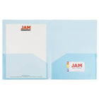 JAM Paper Plastic See Through Two Pocket Folder, Blue, 12 Pack (381bluedg)-2 pocket