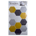Truu Design Hexagon Peel and Stick Wall Decals, 12.4 x 19.1 inches, Multicolor, 6 Pieces-Perfect size: overall decals measure 11.02"L x 19.1"H in dimensions and can be placed in any order on the wall