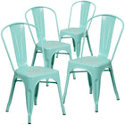 Flash Furniture Commercial Grade Mint Green Metal Indoor-Outdoor Stackable Chair-Stack Quantity: 8