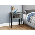 Monarch Specialties 3591 Accent Table - 23"H/Grey/Black Metal-Robust, exposed black metal legs include adjustable feet for optimum stability