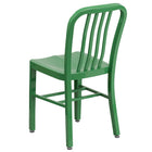 Flash Furniture Commercial Grade Green Metal Indoor-Outdoor Chairs - 2 Pack-Ergonomic Contoured Seat