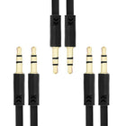 Exian Aux 3.5mm Flat Cable, 1M, 3 Pack, Black-To output audio devices (Smartphones, iPods, MP3 Players) to speakers, car stereos, or other amplifiers.