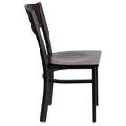Flash Furniture HERCULES Series Black 3 Circle Back Metal Restaurant Chair - Walnut Wood Back & Seat - 2 Pack-Walnut Finished Wood Seat