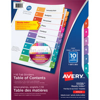 Avery Ready Index Numbered (1-10) Divider Tabs - Letter Size - 10 Tabs-Easy to customize with free templates and designs using Design & Print Online Software 