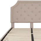 Flash Furniture Brighton Full Size Tufted Upholstered Platform Bed - Beige Fabric-Beige Fabric Upholstery