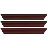 kieragrace Madison Contoured Wall Ledge & Shelf, 24", Espresso, 3 Pack-Measurement and weight capacity: each floating shelf measures 24"L x 4.75"W x 3"H. significant width means you have nearly 2 feet of the beautiful display, creating maximum storage space. each shelf holds up to 10 pounds which allows you to place items with a little more weight on each shelf