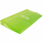JAM Paper Plastic Envelopes with Button and String Tie Closure #10 Business Booklet - 5.25" x 10" - Lime Green - 12 Pack -Quantity: 12 per pack