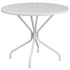Flash Furniture 35.25" Round White Indoor-Outdoor Steel Patio Table-Patio Table
