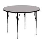 Flash Furniture 48" Round Grey Thermal Laminate Activity Table - Standard Height Adjustable Legs-Popular Round Activity Table
