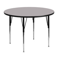 Flash Furniture 48" Round Grey Thermal Laminate Activity Table - Standard Height Adjustable Legs-Popular Round Activity Table