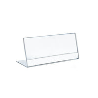 Azar Displays Horizontal Slanted, L-Shape Acrylic Sign Holder, 14" x 8.5", 10 Pack (112707)-Sign holder