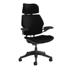 Humanscale Freedom Headrest Task Chair - Black-Features a dynamic, articulating headrest to support the head and neck as users recline. It moves with the sitter, so they can change postures without making manual adjustments and stay comfortable in any position