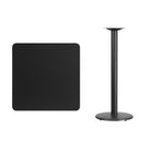 Flash Furniture – Table bistro carrée en stratifié noir de 30 po avec base circulaire de 18 po (XUBK3030TR18B)-Table d'hospitalité à hauteur de bar