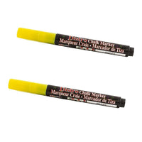 Marvy Uchida Fine-Point Liquid Chalk Markers - Erasable - Dustless - Yellow - 2 Pack-Colour: Yellow