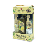 Collitali Italian Infused Lemon Olive Oil - Lemon Salt and Lemon Herb Mix Gift Set-Collitali Lemon & Lemon is a selection of salt flavoured with lemon (80g), a mix of lemon mint pink pepper (77g) and, extra virgin olive oil flavoured with lemon (100ml).