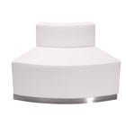 Flash Furniture HERCULES Alon Series Melrose Leather Convex Chair with Brushed Stainless Steel Base - White-Modular Chair