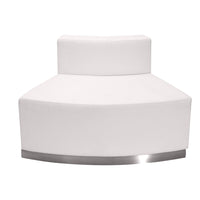 Flash Furniture HERCULES Alon Series Melrose Leather Convex Chair with Brushed Stainless Steel Base - White-Modular Chair