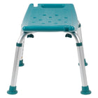 Flash Furniture HERCULES Series Adjustable Teal Bath & Shower Chair with Non-slip Feet-Ergonomic Saddle Seat with drainage holes