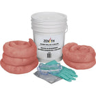 Zenith Safety - Trousses antidéversements 5 gallons, matières dangereuses, avec seau en polyéthylène-Contenu : 5 remblais tubulaires (3 x 48 po), 1 paire de gants en nitrile, TTG (11), 1 paire de lunettes de sécurité (taille unique), 2 sacs à déchets (26 x 36 po)