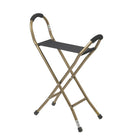 Drive Medical Folding Lightweight Cane with Sling Style Seat-Bronze with Black, Aluminum