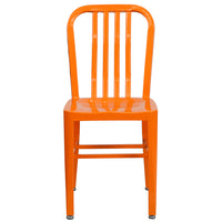 Flash Furniture Commercial Grade Orange Metal Indoor-Outdoor Chairs-Set of 2 Industrial Modern Chairs
