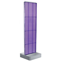 Azar Displays – Présentoir à 4 panneaux perforés, base piédestal, violet (700770-PUR)-Montage de présentoir à panneaux perforés