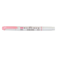 Zebra Mildliner Double Ended Pen-Style Highlighter - Mild Pink-Double ended: Bullet & Chisel Tip