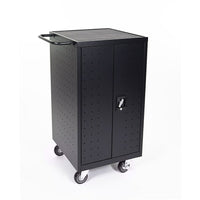 Luxor (LLTP18-B) 18 Laptop/Chromebook Computer Charging Cart, Black-Black steel