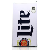Miller Lite Compact Fridge w/ Bottle Opener - 3.2 cu ft (90 L) - White-Celebrate your favorite beer with licensed Miller Lite artwork