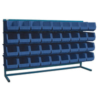 Kleton Louvered Rack & Bins Combinations, 36 Bins, 72"W x 15"D x 40"H-Depth: 15"