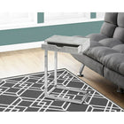 Monarch Specialties 3373 Accent Table - Chrome Metal/Grey Cement With A Drawer-Dimensions: 24 x 16 x 10