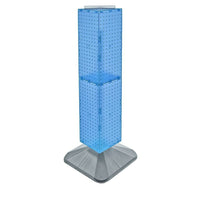 Azar Displays 40" x 8" x 8" Standard 4-Sided Interlocking Pegboard Display Tower, Blue (703387-BLU)-Revolves on a weighted base