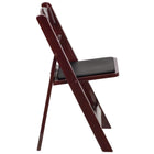 Flash Furniture HERCULES Series Red Mahogany Resin Folding Chairs with Black Vinyl Padded Seat - 4 Pack-Lightweight Design