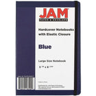 JAM Paper Hardcover Notebook Journal with Elastic Band Closure, Blue, Large, 5 7/8 x 8 1/2-70 Sheets