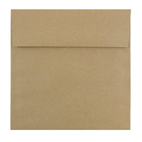 JAM Paper Enveloppes carrées en papier recyclé avec fermeture gommée, 8 1/2 x 8 1/2 po, brun kraft, 100/paquet-Brun