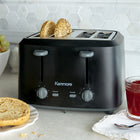 Kenmore 4-Slice Toaster with Dual Controls - Matte Black & Gray-Adjustable browning with 6 shade settings