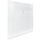 JAM Paper Plastic Envelopes with Button and String Tie Closure, 13 x 13 square, Clear Poly, 12 Pack (1241705)-1" expansion