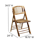 Flash Furniture American Champion Bamboo Folding Chair-Folded Size: 18.75"W x 5"D x 39"H