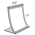 Azar Displays 11" x 8.5" Curved Counter Metal Sign Holder (300880)-Curved metal frames for counter-top combine style with functionality