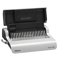 Fellowes Pulsar E 300 Electric Comb Binding Machine with Starter Kit (5216701)-Effortless electric operation by pushing the button to punch