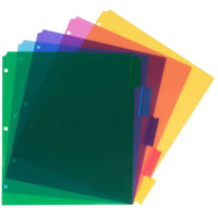 JAM Paper - Intercalaires à 5 onglets en plastique - 9 3/4 x 11 1/2 po - Assortis - 6 Ensembles/paquet - 5 Onglets/ensemble-Couleur : multicoloure | Intercalaires en plastique à 5 onglets