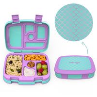 Bentgo Kids Prints 5-Compartment Lunch Box - Mermaid Scales-5 practical compartments portioned perfectly for a child's appetite to encourage a healthy and balanced meal