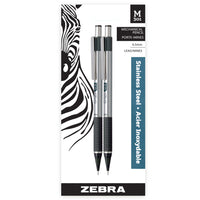 Zebra M301 Mechanical Pencils - 0.5mm - 2 Pack-Stainless steel barrel with comfort grip