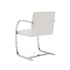 Plata Import - Chaise en cuir blanc avec pattes chromées-Faux cuir blanc