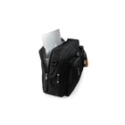 PKG Trenton 31L Messenger Bag with Recycled Fabric - Black/Tan-Faux leather PU accents